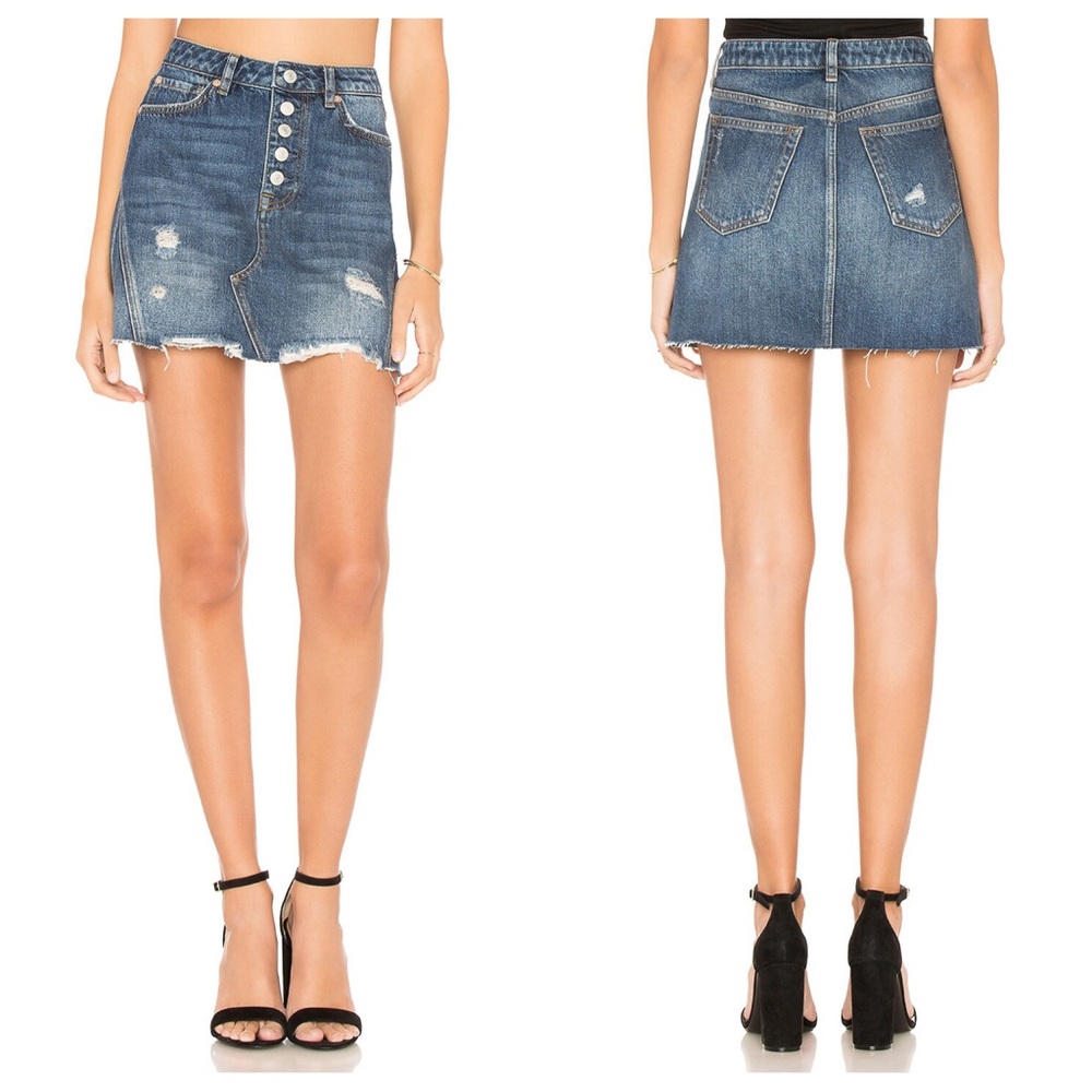 Free People We The Free Denim A-Line Mini Skirt 27